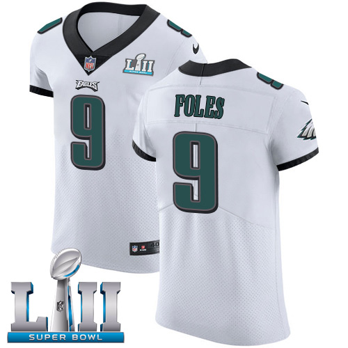 Nike Eagles #9 Nick Foles White Super Bowl LII Men's Stitched NFL Vapor Untouchable Elite Jersey - Click Image to Close